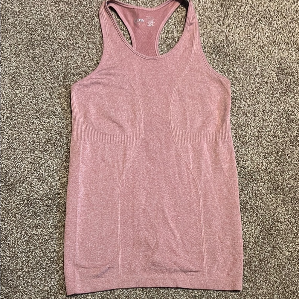 Zyia Active Copper Charged Racerback Tank Top Poppy Stretch Seamless